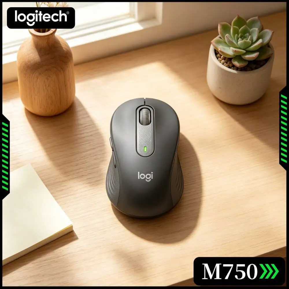 Logitech M750 Notebook Study Trip Household Mouse Dual Band Link Comfort Hand Grip Quick Device Toggle Recycled Shell For