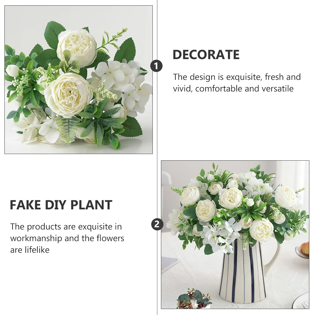 

Artificial Peony Bouquet Bridesmaid Plant Bouquets Fake Flowers for Wedding Decorate and Bridesmaids Silk of