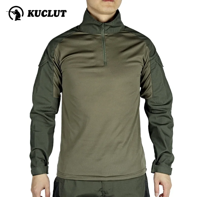 

Camouflage Tactical Top Men Half Zipper Training Frog Suit Springoutdoor Breathable and Wear-resistant Quick Drying Clothes