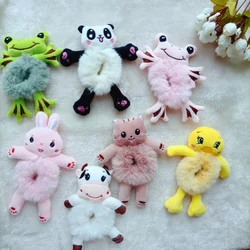 New Korean Cute Net Red Plush Super Cute Girl Cartoon Doll Head Rope Female Hair Rope Three-dimensional Animal Hair Circle