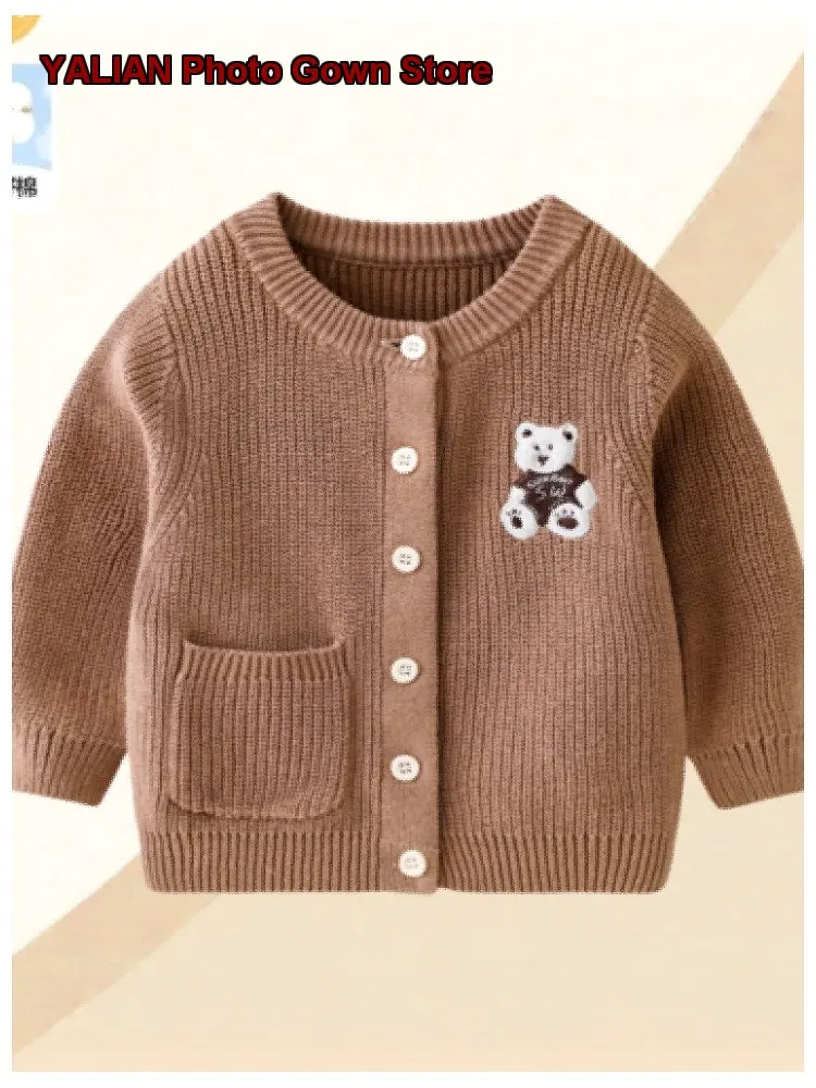 Newborn Pure Cotton Garment 2026 Spring Boy's Coat Infant Knit Top