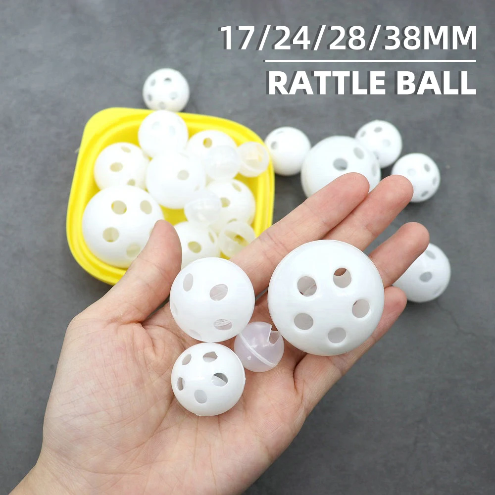 30/50/100pcs Plastic Rattle Bell Ball Squeaker Noise Generator Insert Dog Toy Natural Squeak Baby Toys DIY Plush Dog Accessories