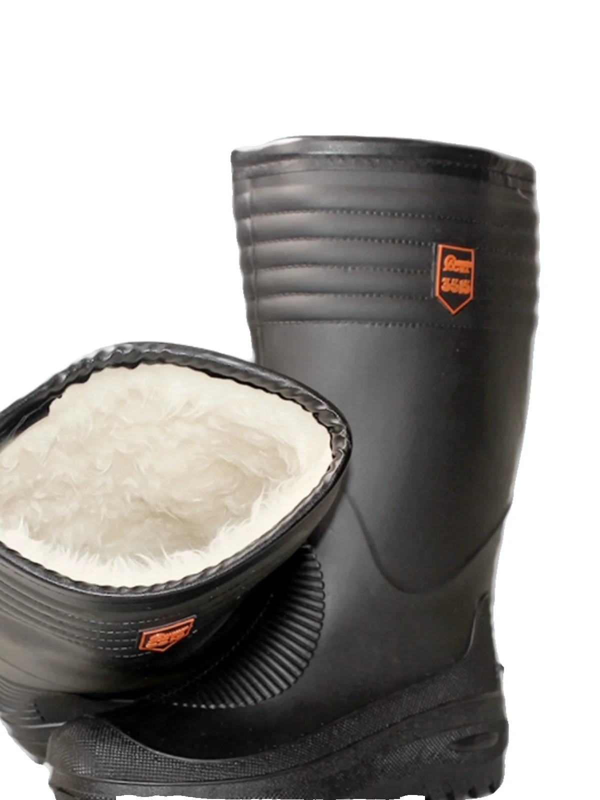 Warme Katoenen Winter Regenlaarzen Heren Halfhoge Kuit Thiened Fce Gevoerd Waterdicht Lang Haar Gel oes Hoge Buis Water oes