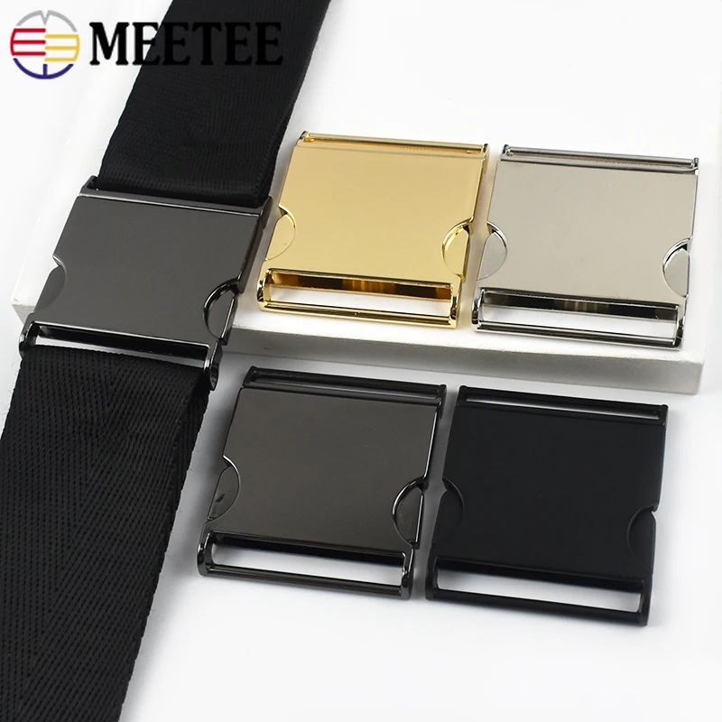 

2Pcs 25-50mm Metal Release Buckle Men Belt Buckles Shoulder Bag Strap Adjust Clasps Coat Waistband Clasp Pet Collar Accessories