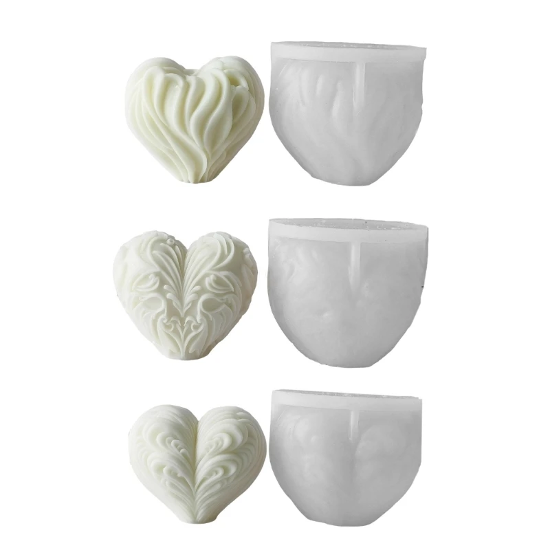 Stampo per candela a cuore in gesso Stampo in silicone flessibile per decorazioni domestiche Stampo pratico per aromaterapia per