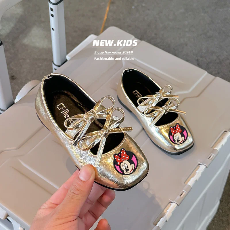 

Disney Girls Spring/Autumn/Summer New Silver Butterfly Sandals Fashion Baby Toddler Shoes Mickey mouse Soft Dance Shoes