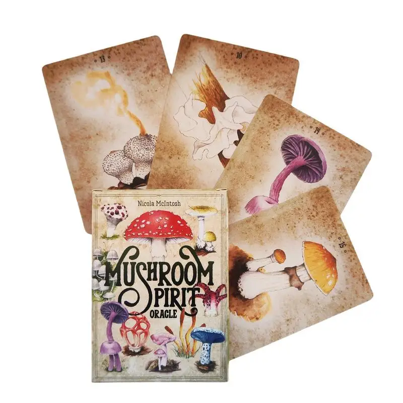 

Standard Tarot Decks Mushroom Spirit Oracle Divination Tools English Version Standard Tarot Decks for Fate Divination Party Play