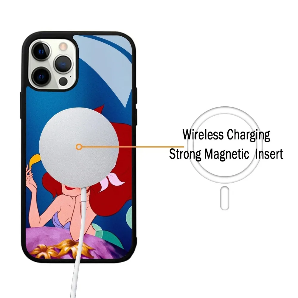 T-the L-little M-mermaid Phone Case For IPhone 15 14 13 Pro Max 11 12 Mini Alex Mirror For Magsafe Wireless Charging Cover