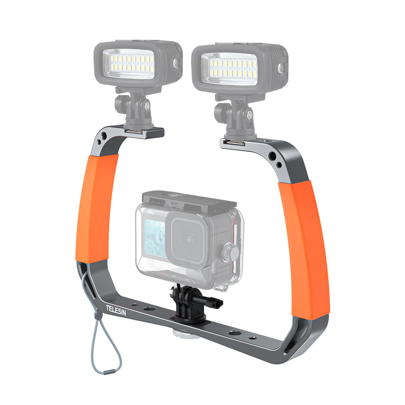 TELESIN Sports Camera Diving Bracket with Fill Light - Capture Stunning Underwater Moments EffortlesslyIntroducing the revoluti