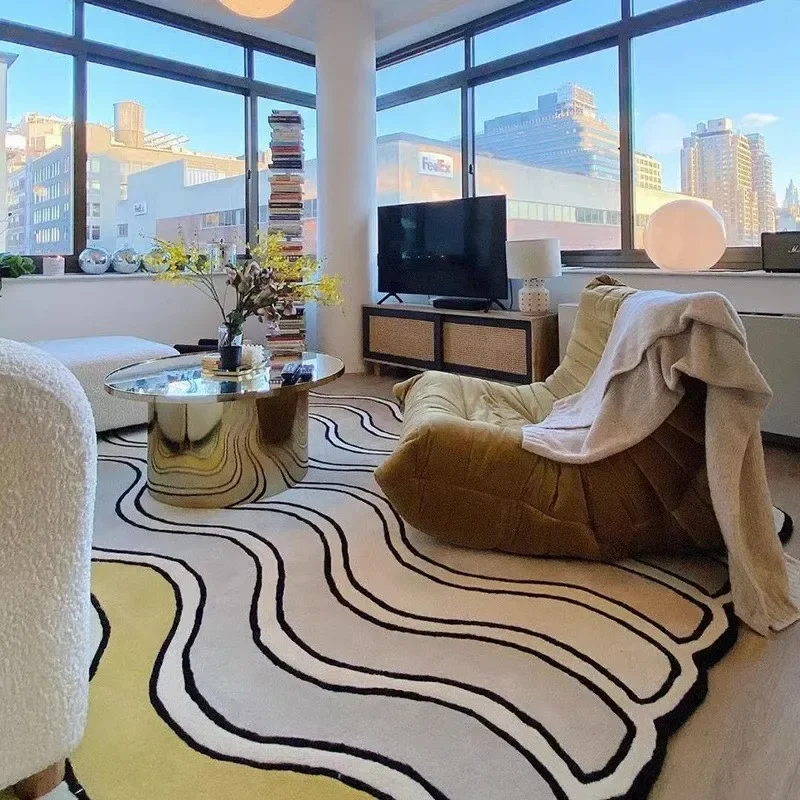 

Carpet for Living Room Rainbow Irregular Shape Bedroom Plush Floor Mat Large Area Modern Light Luxury Fluffy Rug Alfombra Tapis