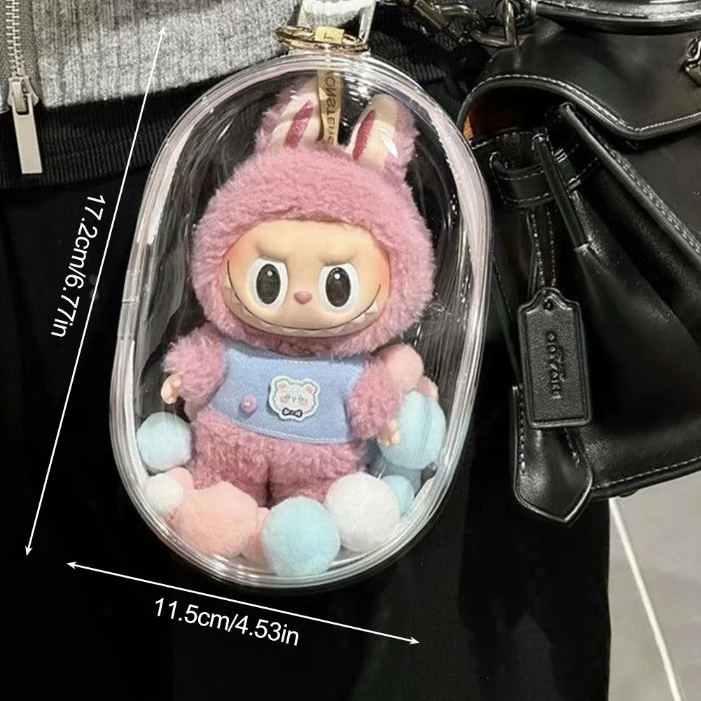 15CM labubu V1 V2 protective cover generation sit-down vinyl pendant dust bag transparent baby bag