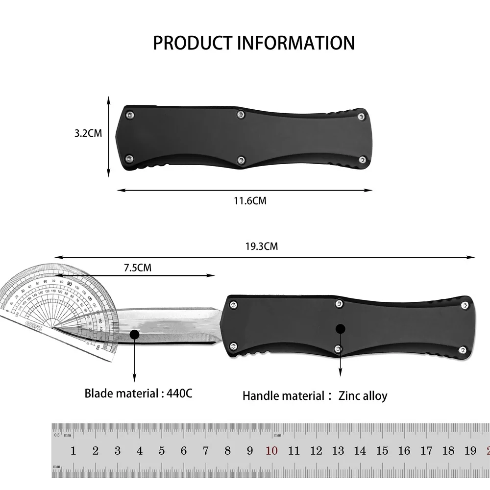 MICR Hera Pocket Folding Knife 440C Blade Zinc Alloy Handle Outdoor Survival Tactical Knives Combat Hunting EDC Multitool