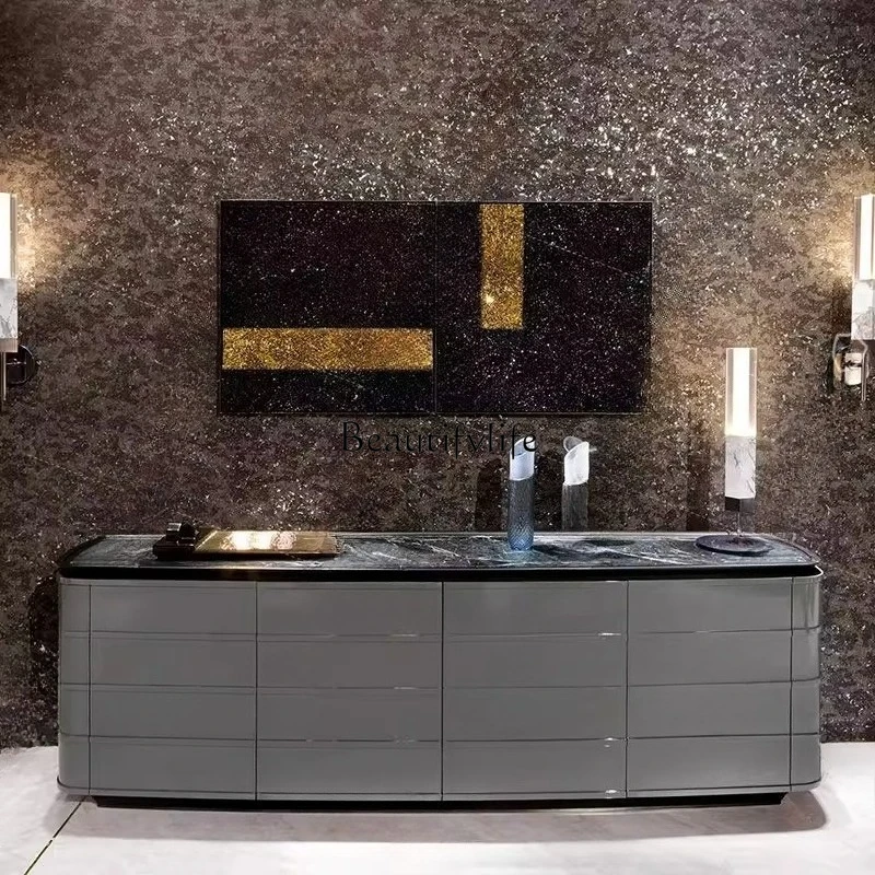 

*Italian light luxury dining side cabinet, post-modern storage porch aisle decoration luxury dining side cabinet