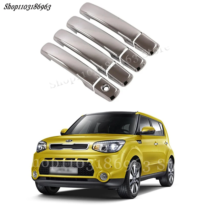 

Gloss Black Door Handle Cover Sticker Trim For kia Soul 2014-2018 car Sticker Exterior Parts Accessories