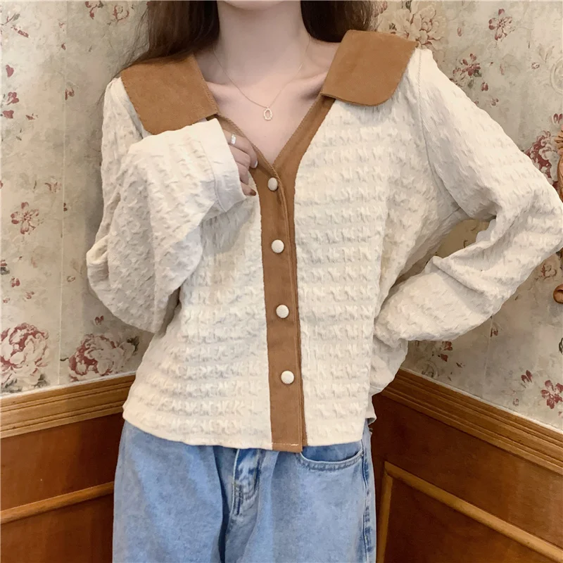 

plus Size Women's Long Sleeve Shirt Shoulder Design Slimming Belly Cover Fashionable Outerwear Autumn Collection Neck