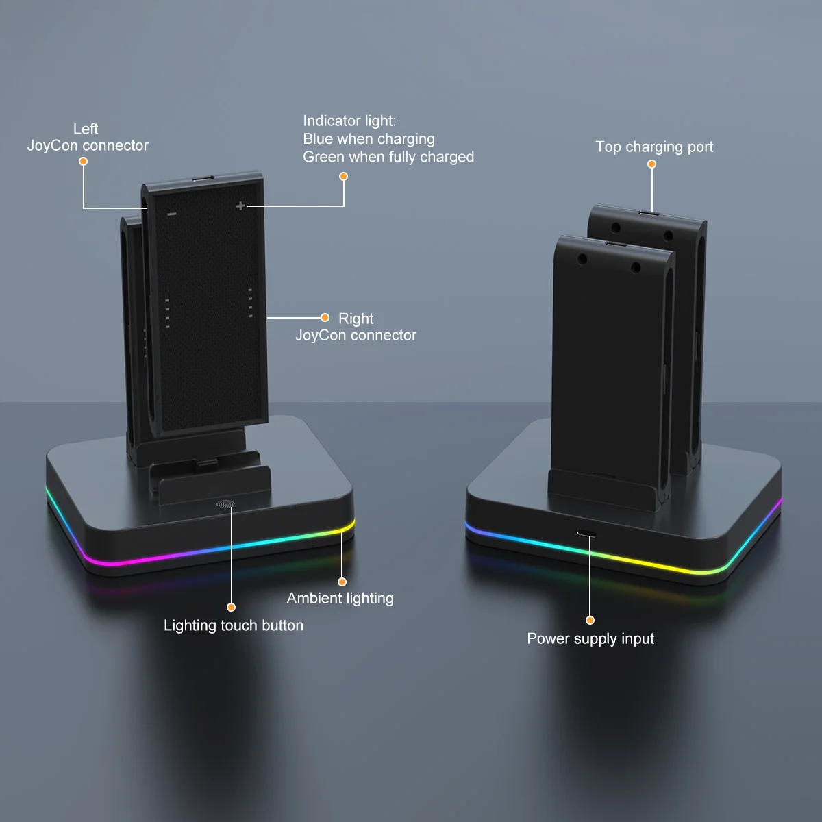 REMANK Charging Dock 4-in-1 For Nintendo switch 2 Joycon Charging Grip For Switch2 Controller Charger RGB Light Charger Station - view 4