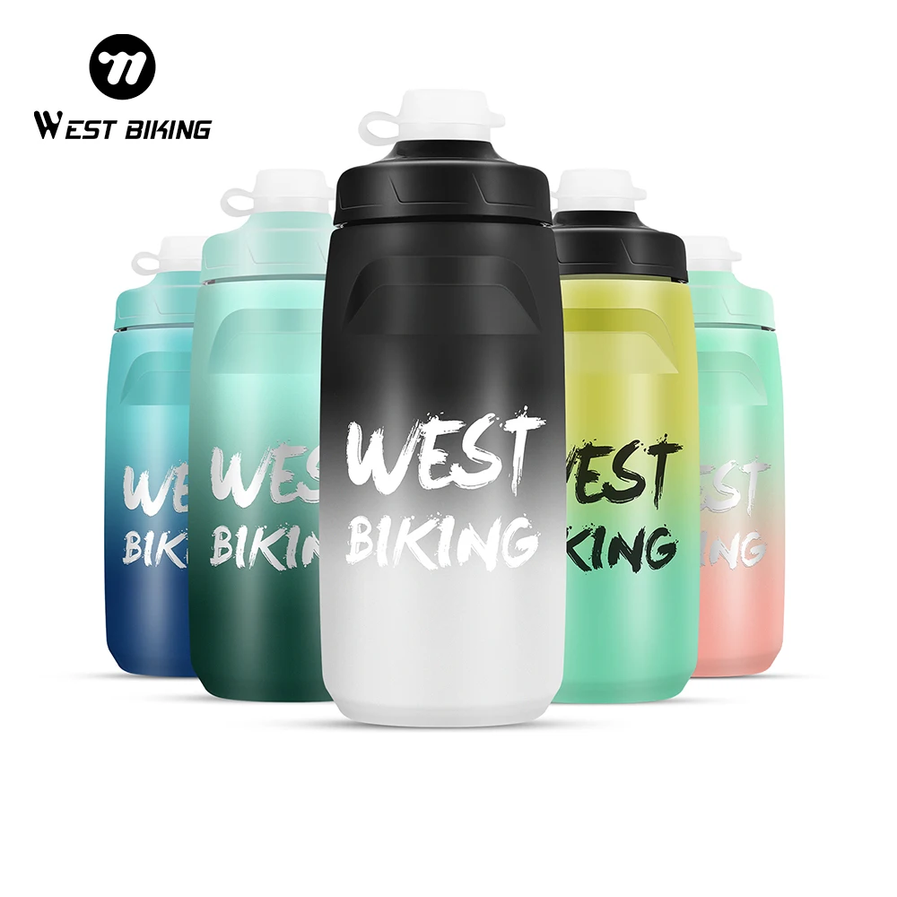 AliExpress West Biking WEST BIKING Bicycle Water Bottle 620ml/750ml Multicolor Gradient Cycling Kettle BPA-Free Leakproof Running Hiking Fishing Cup