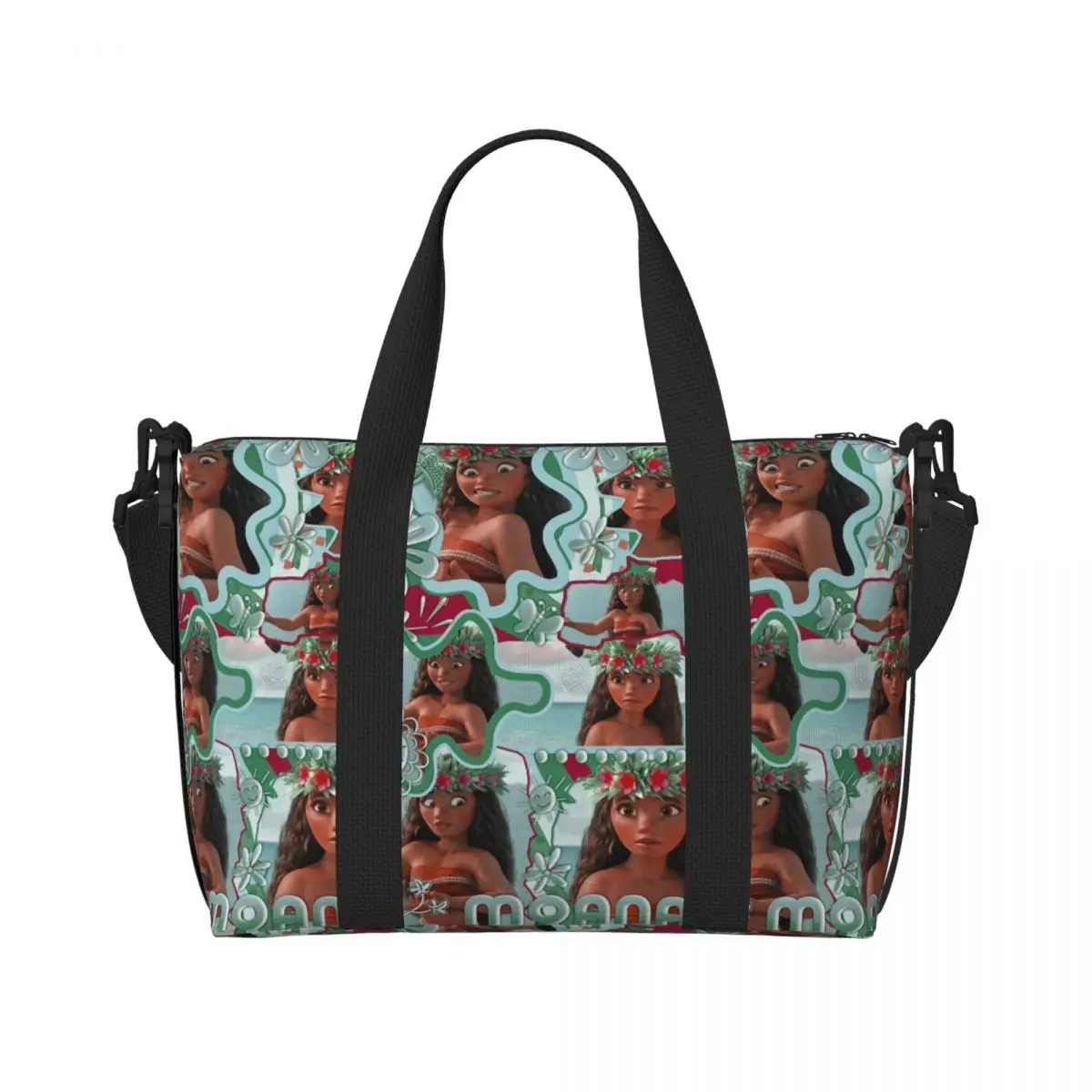 

Custom Moana Cartoon Groceries Tote Shopping Bag Women Large Capacity Gym Beach Travel Bags