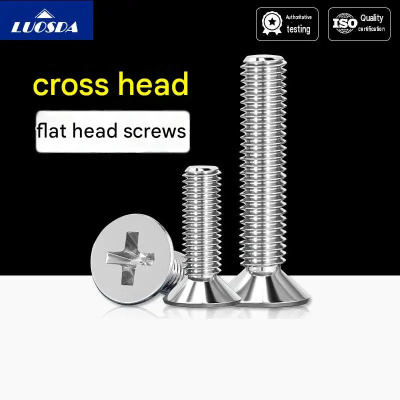 Metric Phillips Countersunk Flat Head Machine Screw GB819 304 Stainless Steel Cross Recessed Screw M3 M4 M5 M6 Fastener Bolt