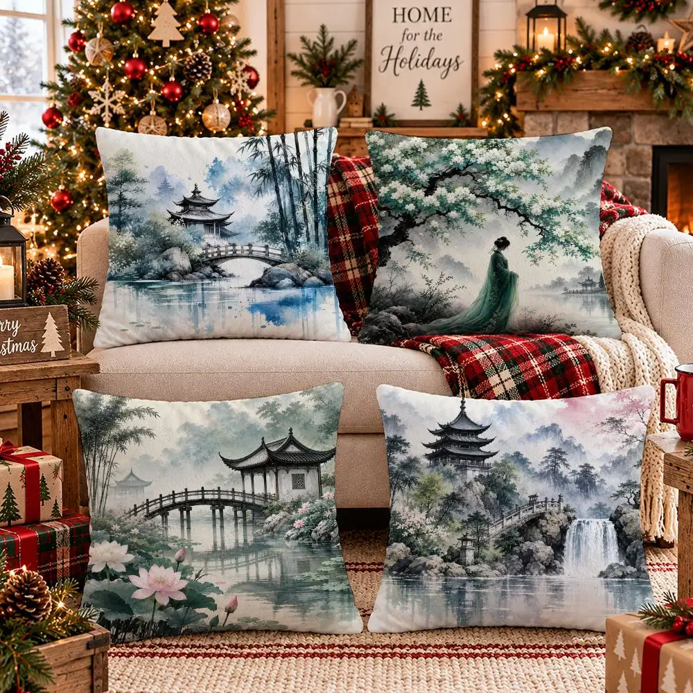 Jade Mist Dreams Cushion Cover Soft Short Plush Pillow Cover Smooth Cozy Texture Cushion Case Home Decor