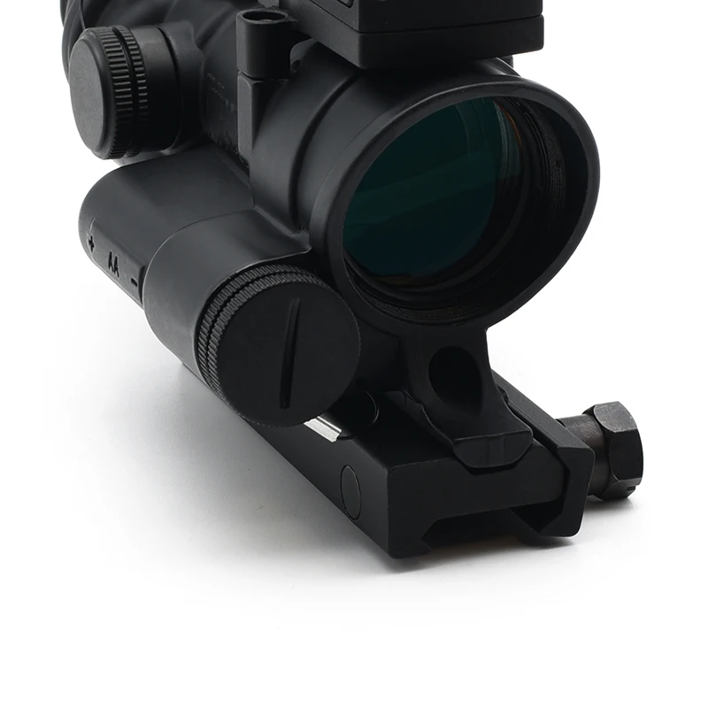 Imagem -04 - Led Vermelho Iluminado Riflescope com Mini Reflex Red Dot Sight para Caça Airsoft Rifles Marcações Completas Ta02 4x 32 mm