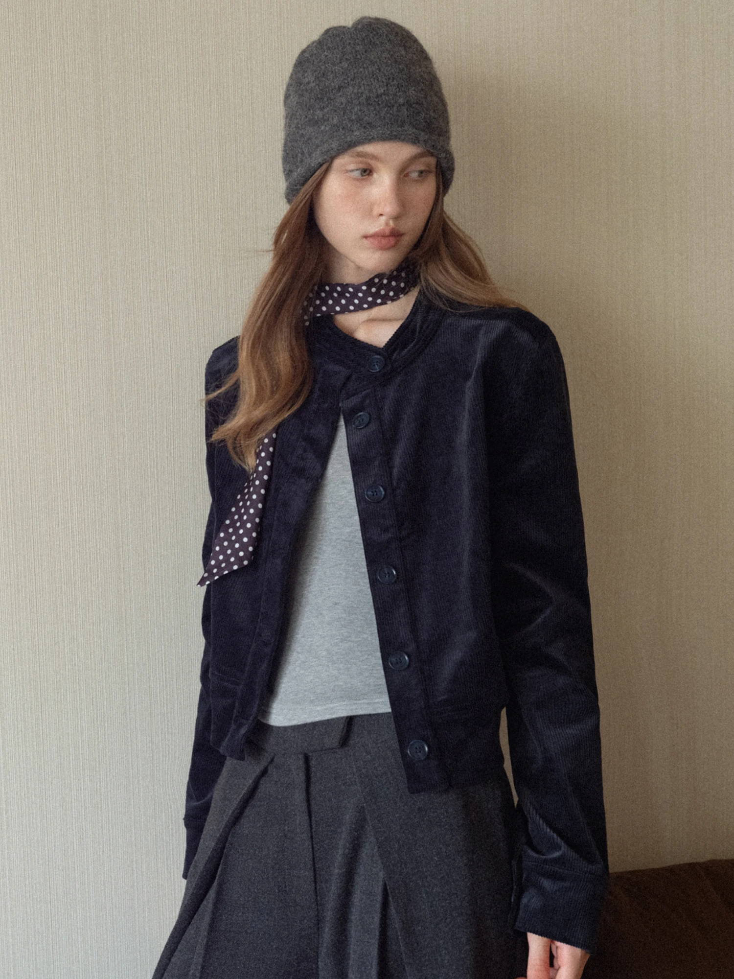 

Eggka Royal Blue Стеганое пальто с воротником-стойкой из смеси хлопка и полиэстера Длинное пальто Sve ort Повседневная осенне-зимняя верхняя одежда