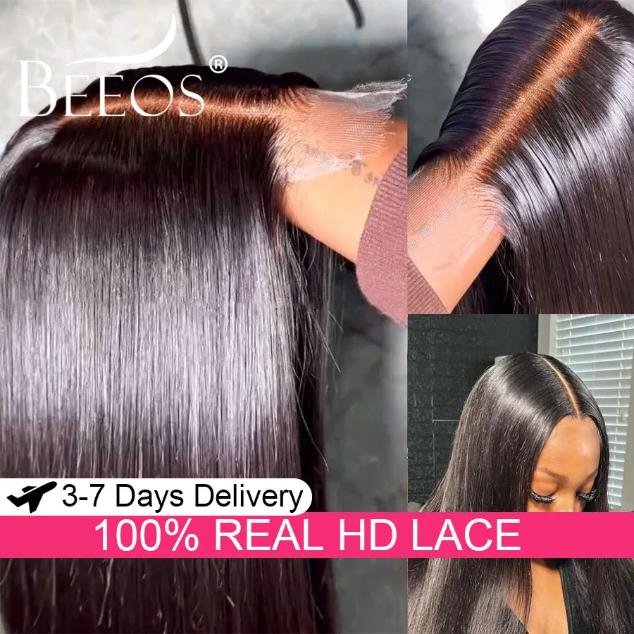 Real HD Cierre de encaje 2x6 HD Cierre de encaje transparente cabello humano separación profunda sedoso recto nudos blanqueadores cabello Pre desplumado Remy
