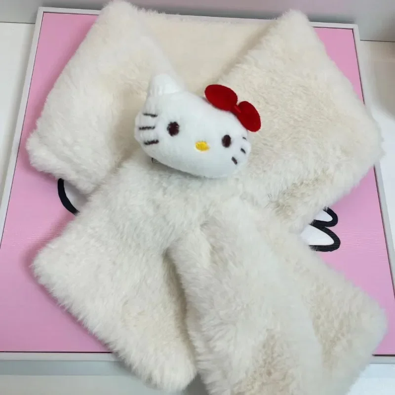 Sanrio Cartoon Hello Kitty Animation Cute Gloves Earmuffs Scarf Three-piece Set Warm and Coldproof Kawaii Gift Accessories Sweet