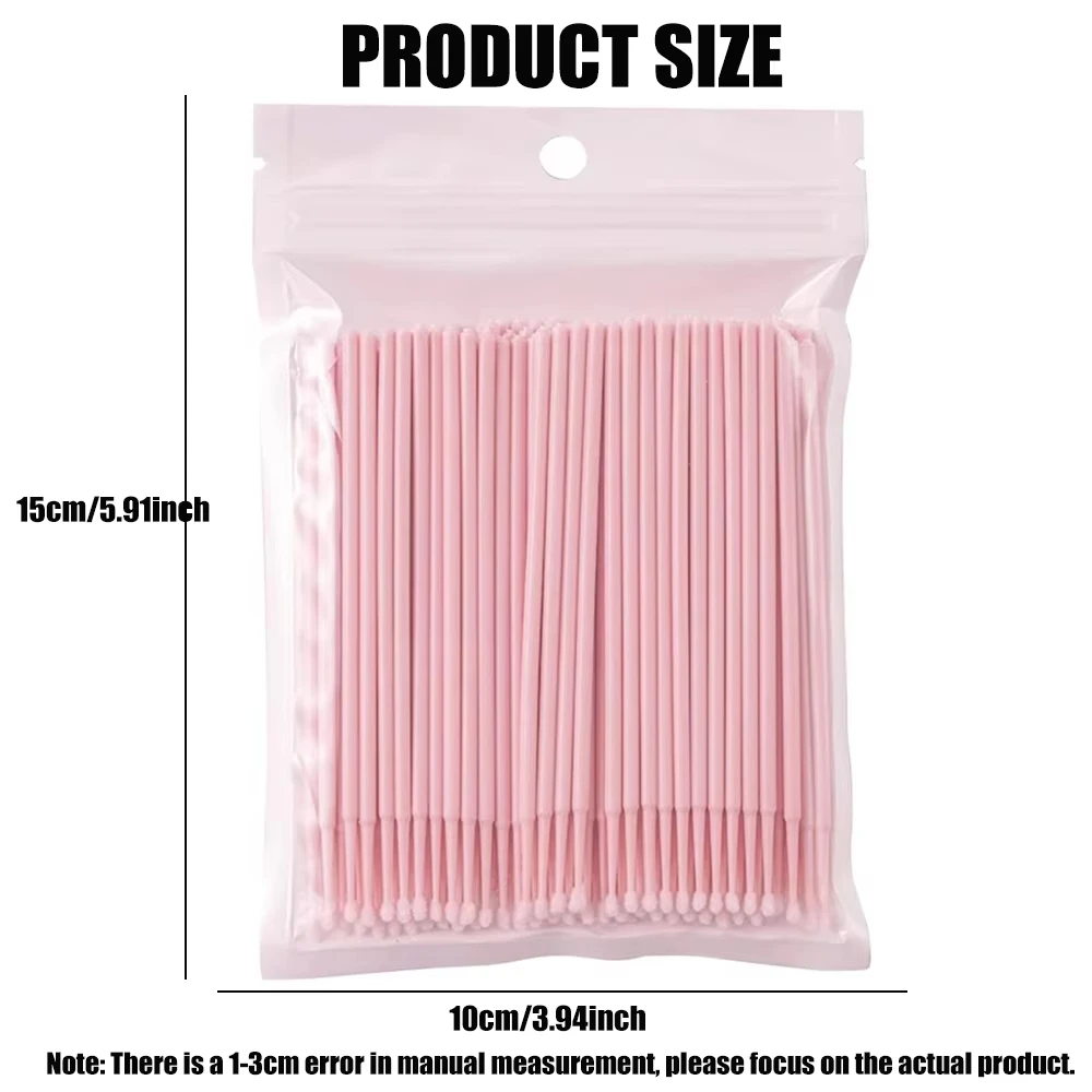 300/2000 szt. Mikro Szczoteczki do Czyszczenia Rzęs, Narzędzia do Przedłużania Rzęs, Pojedyncze Szczoteczki do Usuwania Rzęs, Mikro Szczoteczki do Makijażu