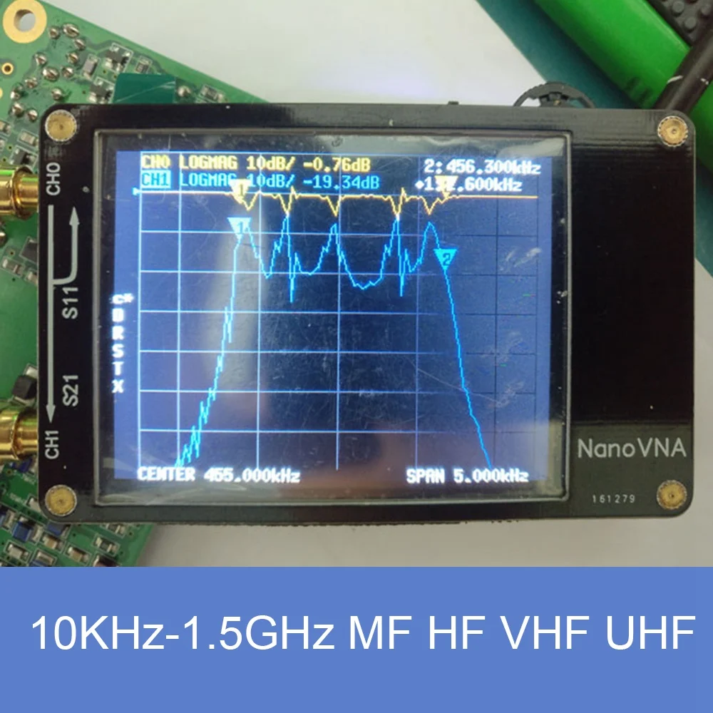 Nanovna-h wektor sieciowy analizator antenowy 10Khz-1.5Ghz MF HF VHF UHF z powłoką gniazdo kart SD cyfrowy Nano VNA-H Tester