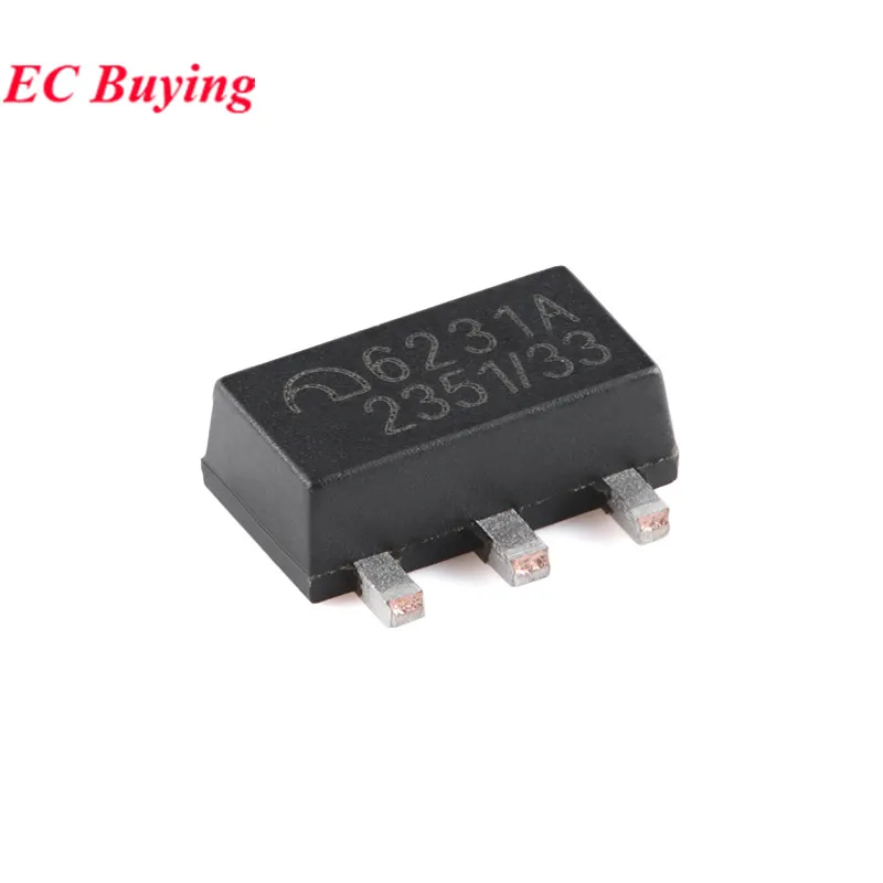 50Pcs/10pcs ME6231 6231A ME6231A33PG SOT-89-3 3.3V Low Power High Precision High PSRR LDO Linear Regulator Chip IC