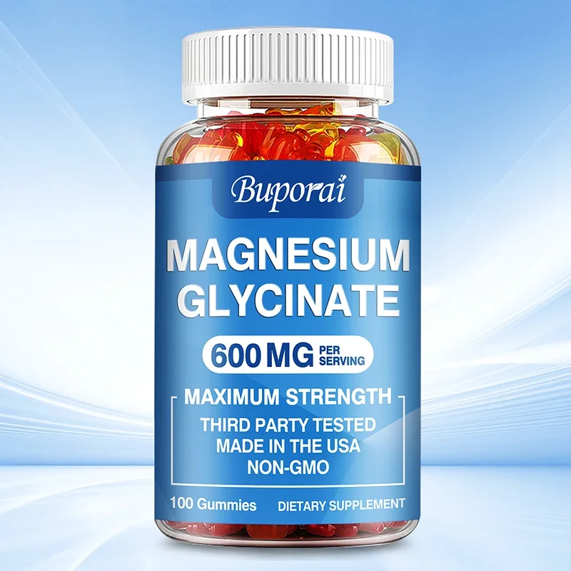 

Magnesium Glycinate Gummies - Helps with Stress, Muscle, Sleep, Joints, Bones, Immune and Cardiovascular Health