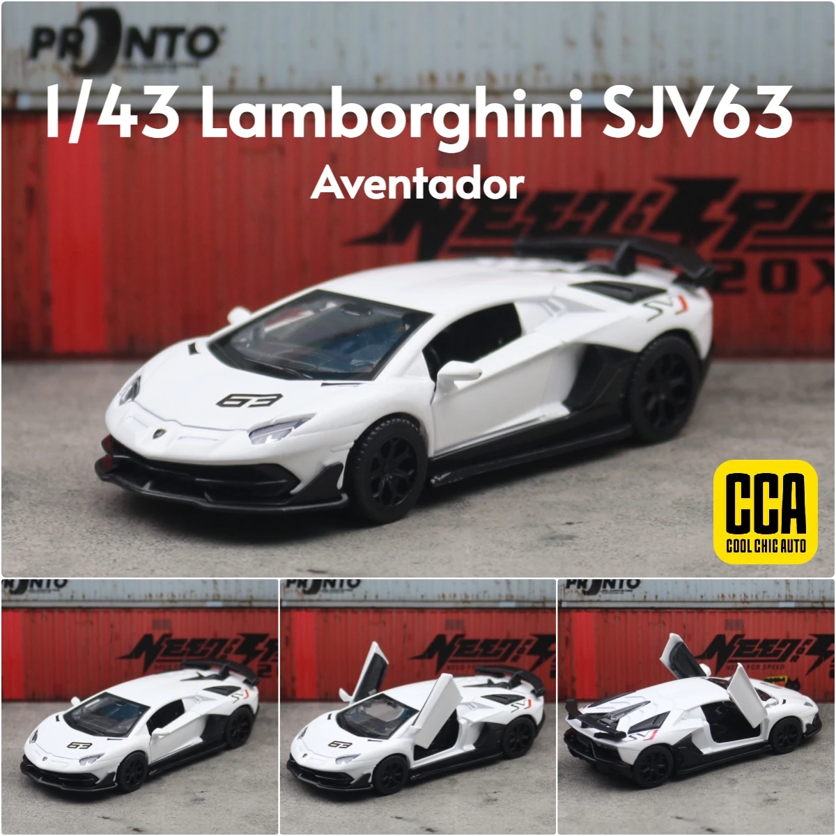 1/43 Lamborghini Aventador SVJ63 Toy Car Model Diecast Metal Vehicle Miniature Pull Back Collection Gift Boys Children Match Box