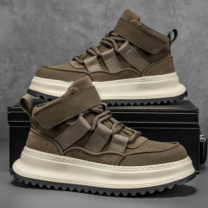 

Autumn High Top Shoes Men Skateboard Shoes Fashion Hook Loop Casual Sneaker Man Comfortable Men's Platform Shoe zapatos hombre
