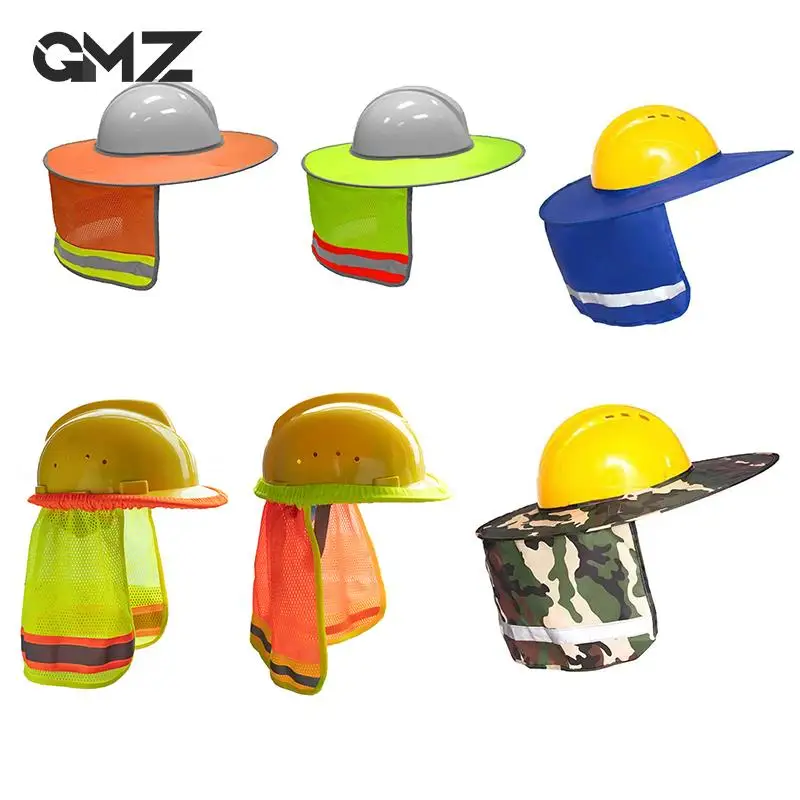 Neck Shield with Reflective Stripe For Helmets Reflective Sun Shade For Construction Safety Hard Hat (Hard Hat Not Included)