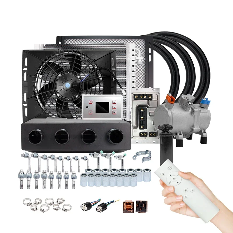 

Universal 4 Hole Auto Electric Air Conditioning Compressor 12V 24V for Car Van Street Rod Hot Classic A/C Conditioner