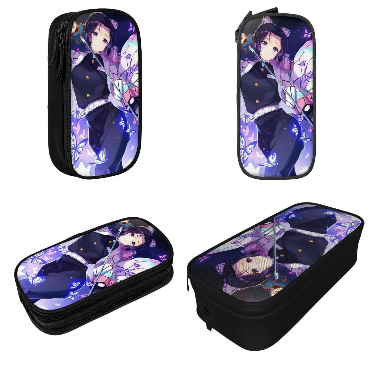 Imagem -02 - Bonito Kamado Nezuko Demônio Slayer Lápis Cases Anime Lápis Bolsa Caneta Crianças Grande Bolsa de Armazenamento Material Escolar Cosméticos Papelaria