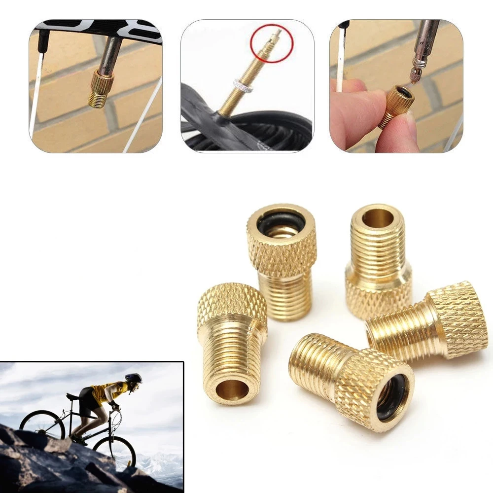 Gas Nozzle Road Bike Mountain Bike Wheel Tire Transfer Pump Convert Valve Adapter Presta To Schrader Bicycle Punp Tube
