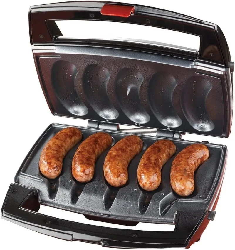 Johnsonville BTG0498-parrilla para salchichas, asador de acero inoxidable negro, OSFA