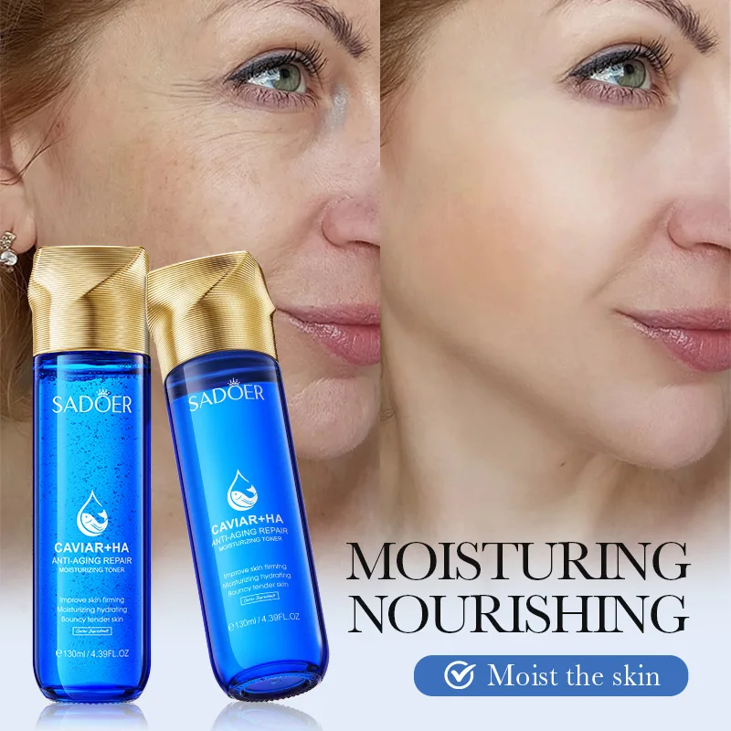 130ml Caviar Face Toner Anti-aging Moisturizing HA Essential Toner Facial Skin Care Brighten Repair Anti-wrinkle Korean Cosmetic
