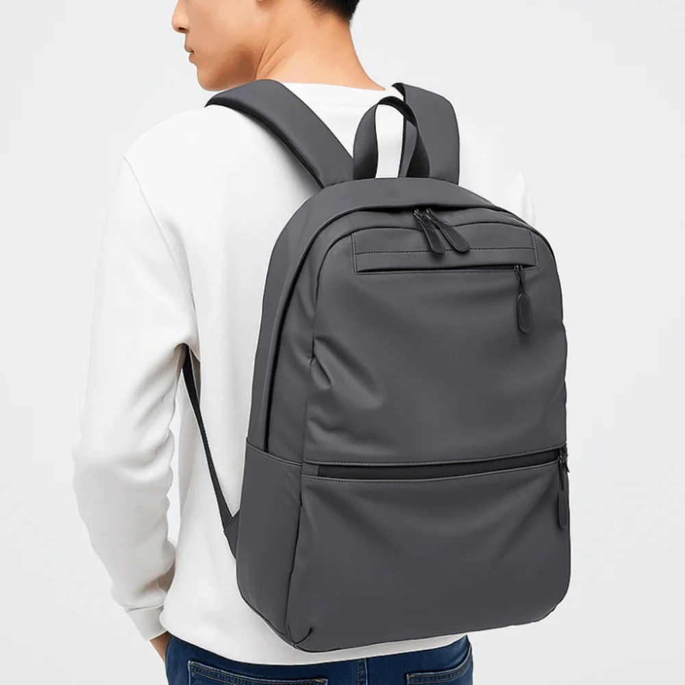 حقيبة ظهر كاجوال للرجال ذات سعة كبيرة مقاومة للماء باللون الأسود حقيبة سفر ترفيهية متعددة الجيوب حقيبة مدرسية للطلاب في الهواء الطلق #1