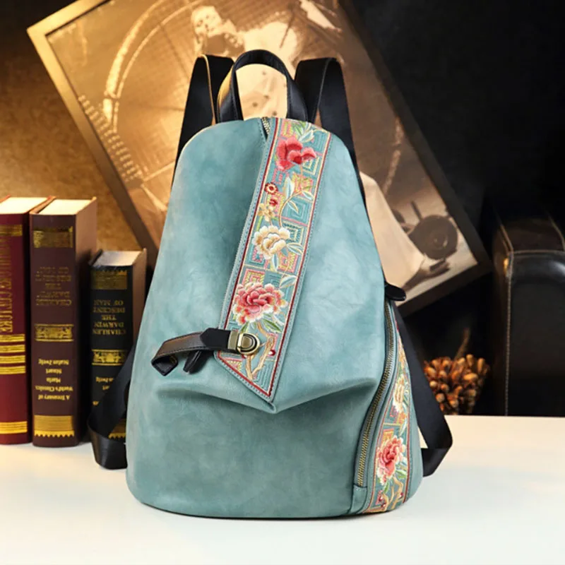 

New retro Chinese style backpack, high-quality middle-aged mother anti-theft backpack, handbag trendy