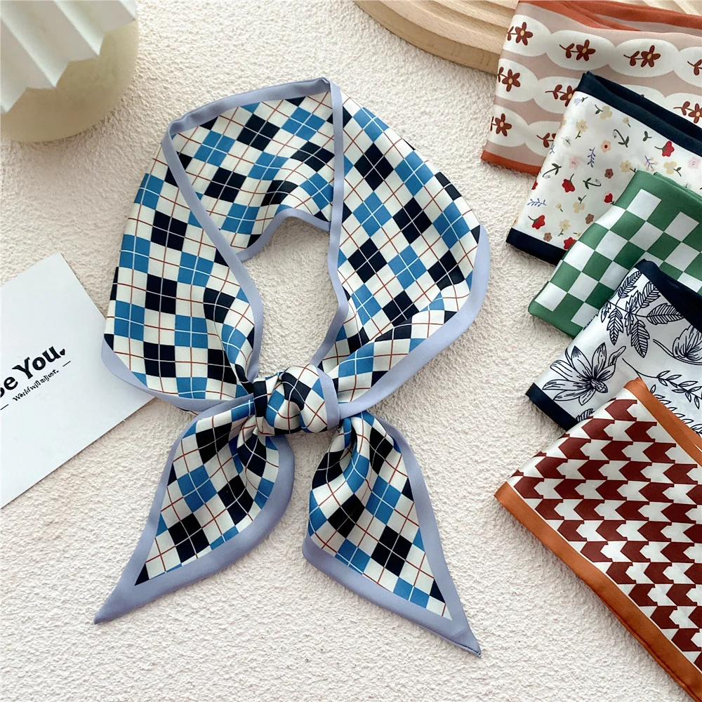 

9.5*100cm Long Narrow Scarves for Women Girls In Spring Autumn Winter Fashionable Style Shirt Suit Scarf Hair Bands Decoration