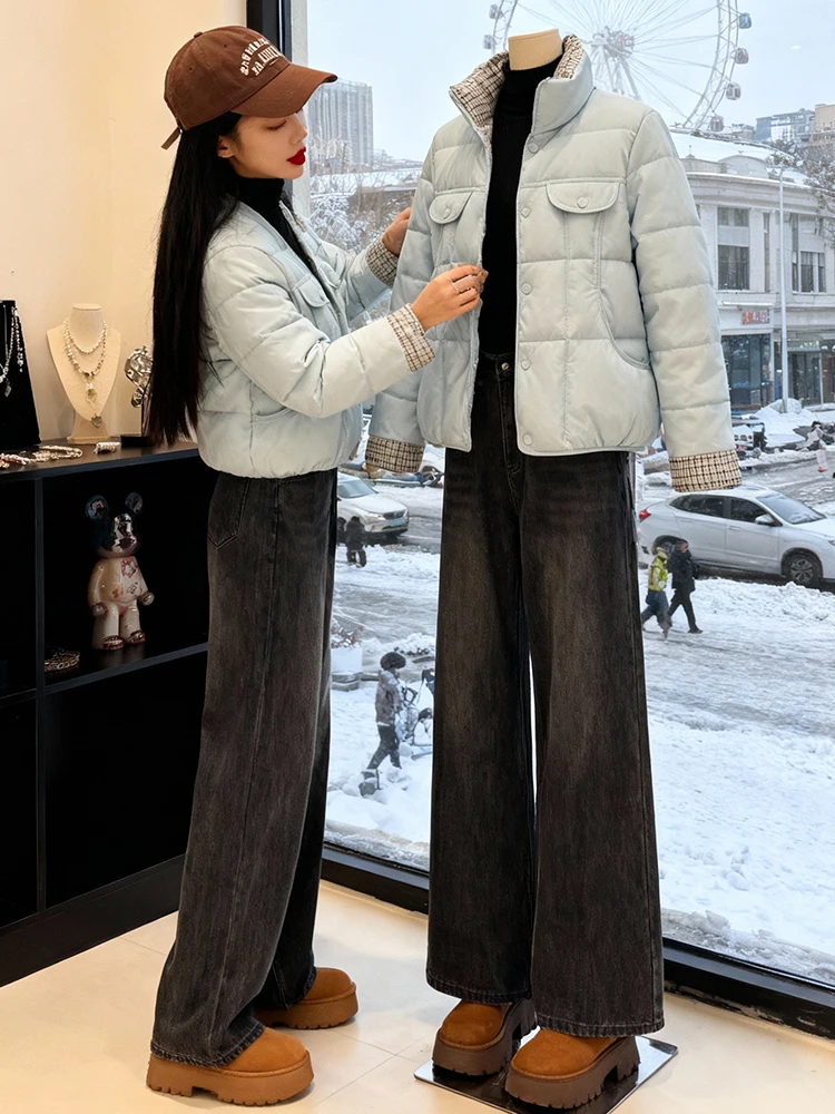 Coreano sle ort thiened fce feminino jaet inverno acolchoado casaco de algodão sli streetwear comute amigável ajuste regular