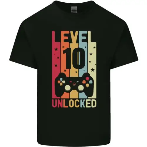 10th Birthday 10 Year Old Level Up Gamming Kids T-Shirt Childrens