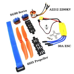 XXD A2212  2212 2200KV Brushless Motor HW 30A ESC & 6035 Propeller SG90 9G Micro Servo for RC Fixed Wing Plane Helicopter