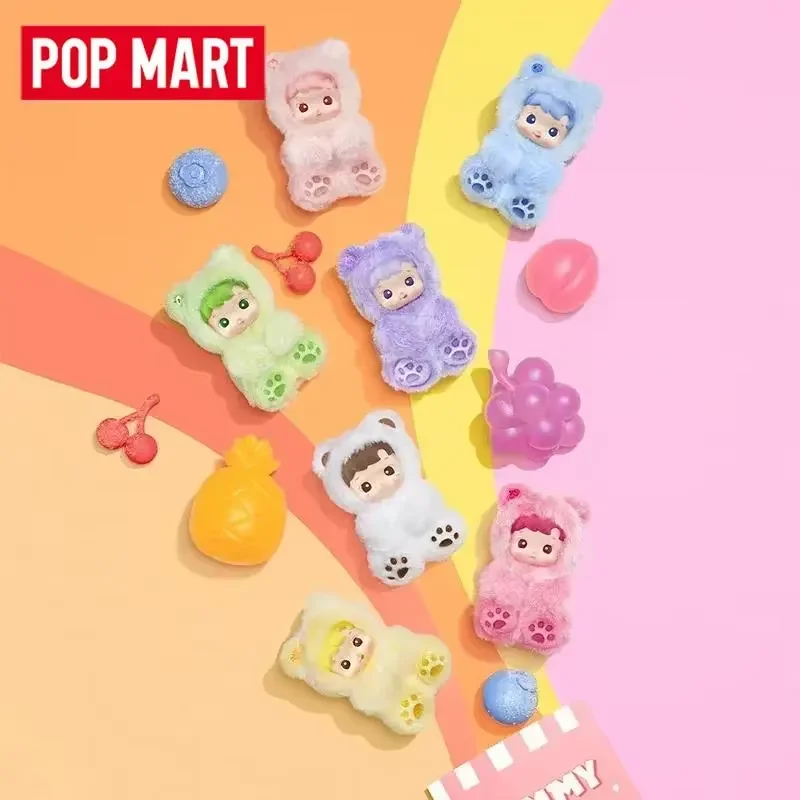 Oficial merch popmart huglpu goma urso série-vinil pelúcia pingente caixa cega brinquedos na moda saco de pelúcia pingente decoração presente