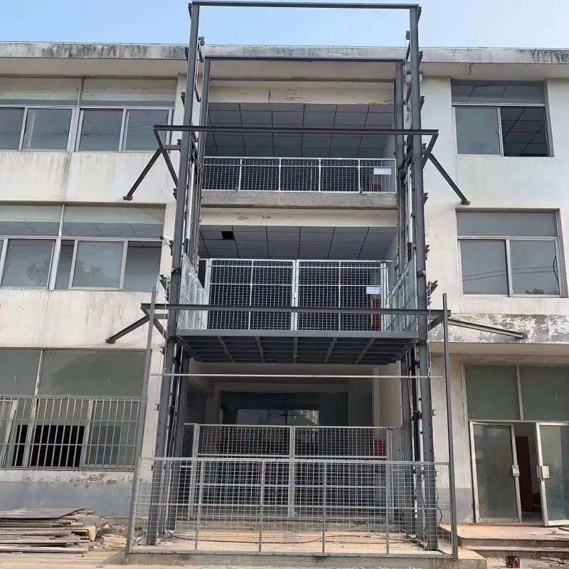 Customizable Freight Elevator Single Double Track Simple Lifting Freight Guide Rail Hydraulic Lifting Platform Lift Crane
