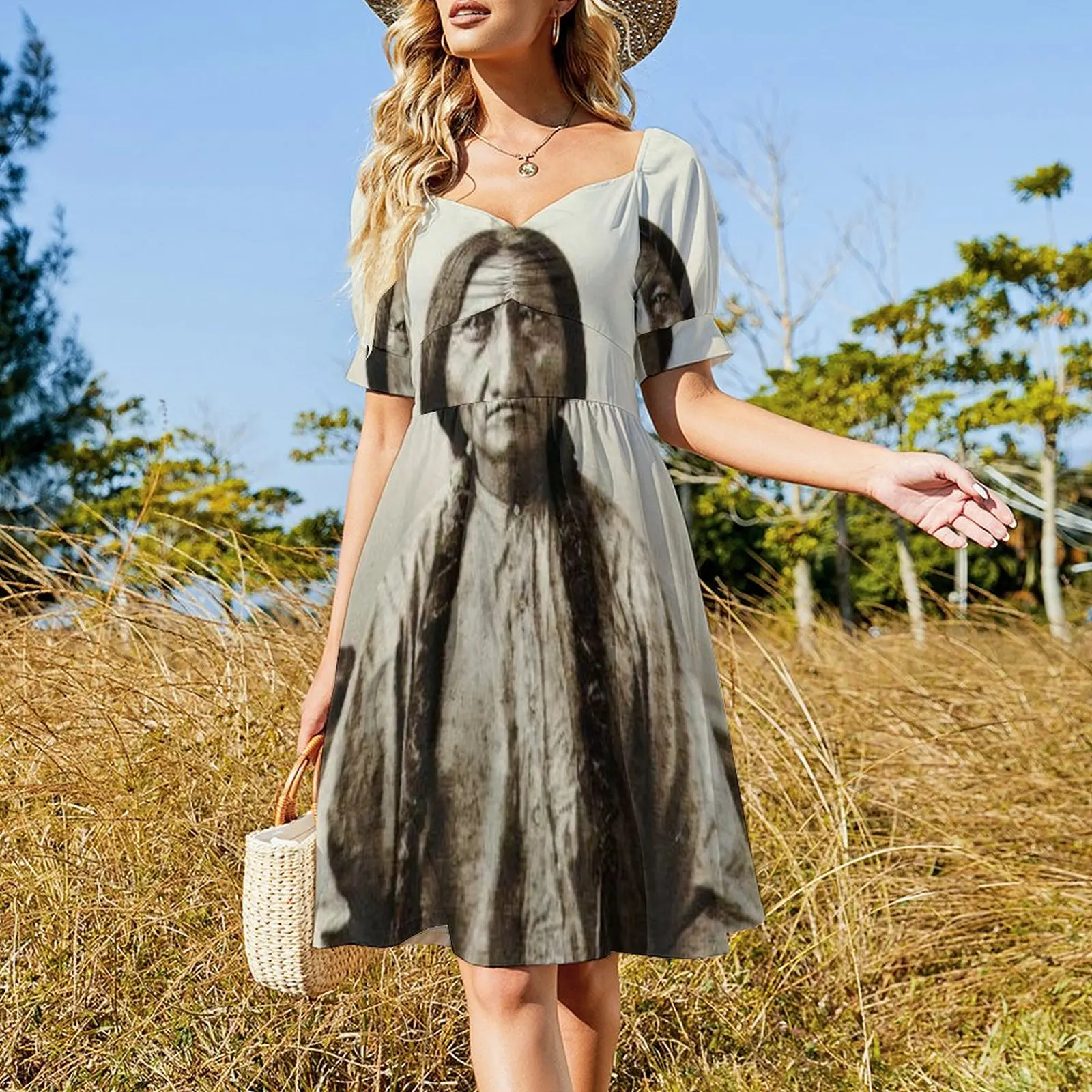 Sitting Bull - Hunkpapa Lakota Short-Sleeved Dress summer dress women 2025 summer dress womens 2025