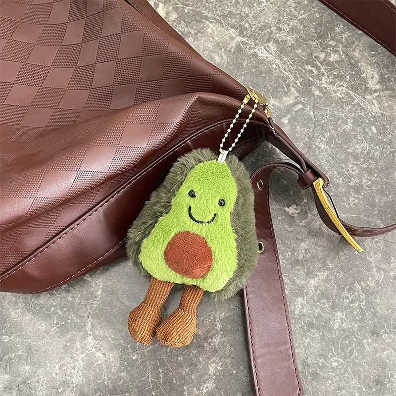 1PC Simulated Fun Avocado Plush Pendant Cute Cartoon Fruit Doll Toy Keychain Backpack Keyring Ornament DIY Accessories Gift